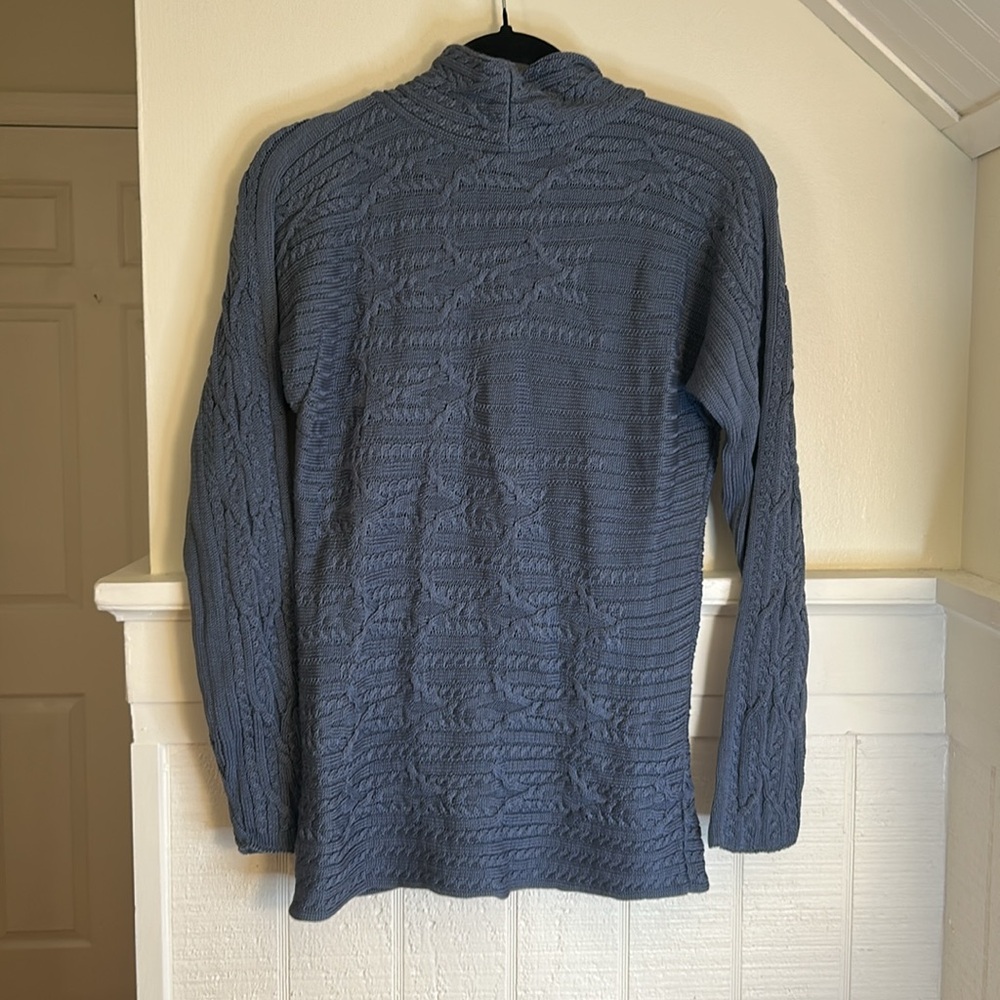 Peruvian Connection Blue Knit Pima Cotton Sweater size Small, like new - Picture 6 of 8